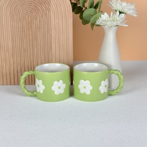 12OZ Hand-painted Classic Ceramic Bone China <b>Mugs</b> Flower Patterns Microwave Dishwasher Safe Camping Use Reusable Gift Cups <b>Sets</b> - Product Image 2