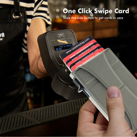 Portefeuille porte-cartes en cuir PU avec blocage RFID magnétique, support de téléphone, étui fin pour cartes de crédit de 5 pouces