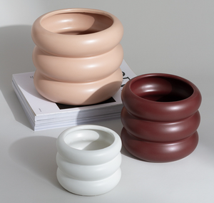 Maceta de cerámica con círculo creativo nórdico, maceta verde Morandi Simple moderna para el hogar y el jardín, maceta esmaltada - Product Image 4