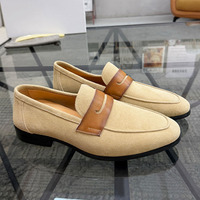 Nouveauté : Mocassins Penny en daim de vache véritable pour hommes, style vintage Old Money, chaussures décontractées pour affaires