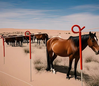 Tuinafscheiding Gereedschapsets 104 Cm Paal Offset Boerderij UV-Gestabiliseerde Buis IJzer Gegalvaniseerd Elektrisch Afrastering Pigtail Paal Moderne Afrastering