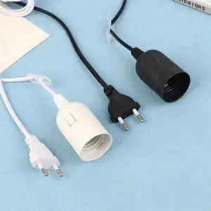 Enchufe de luz colgante <span class=keywords><strong>E27</strong></span>, Kit de portalámparas colgante, Cable de tela colorido, accesorio de iluminación colgante con enchufe de interruptor - Product Image 1