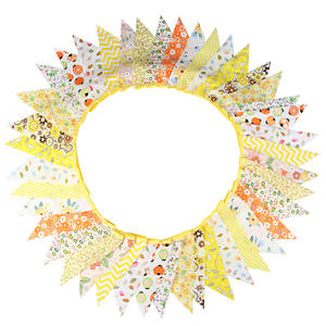 12M/40Ft Triangle Bunting Bannière 42Pcs Coton Tissu Drapeaux Fanion Guirlandes pour Fête D'anniversaire De Mariage Baby Shower Décor Extérieur - Product Image 2