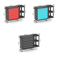 Armoire à outils industrielle à roulettes avec 7 tiroirs, portes verrouillables et organisateur latéral amovible, personnalisable OEM/OBM, capacité 100 kg