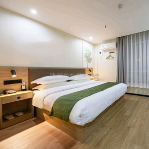 Complete Hotel Bedroom Set Wooden Bed Frame With Nightstands Mattress Desk Chairs Wardrobe And <b>TV</b> <b>Unit</b> For Budget 3 Star Hotels - Product Image 4