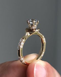 925 Sterling Silver Moissanite Halo Engagement <b>Ring</b> Brilliant Cut Silver Plated Classic Prong Setting <b>Fine</b> Jewelry Unique - Product Image 5