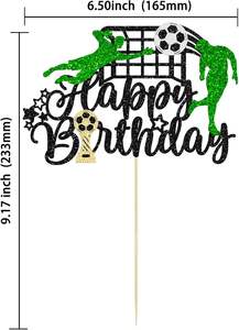 Decoración de <span class=keywords><strong>Pastel</strong></span> con Temática de Fútbol Personalizable en Color, Tamaño y Diseño para Fiestas de <span class=keywords><strong>Cumpleaños</strong></span>, Fiestas Deportivas y Otras Ocasiones, para Tiendas de Postres - Product Image 2