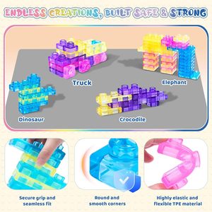Nouvelle Tendance 2026 : Blocs de Construction Magiques en Gomme Ultra-Doux (40 Pièces), Blocs Empilables Sensoriels pour Enfants 3+ Ans, Jouet Créatif Sûr - Product Image 6