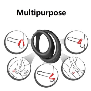 Herbruikbare zachte siliconen penisring seksspeeltje vertraagde ejaculatie penisvergroting voor mannen homoseksuele erectie voor de penis - Product Image 2