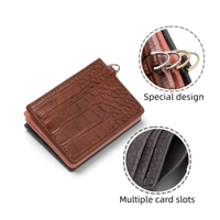 Étui en cuir PU personnalisé pour cartes bancaires, accessoire professionnel, porte-cartes fin multicolores pour hommes