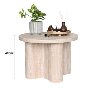 <span class=keywords><strong>Tavolino</strong></span> Laterale in Travertino Levigato su Misura, <span class=keywords><strong>Tavolino</strong></span> da Caffè Rotondo in Legno Color Avena <span class=keywords><strong>per</strong></span> Camera da Letto, Casa e Appartamento - Product Image 3