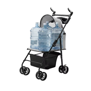 <span class=keywords><strong>Poussette</strong></span> pour animaux de compagnie pliable et portable de luxe, légère, en acier carbone écologique, 4,5 kg, avec poignée rotative à 360° et réglable, pour l'extérieur - Product Image 2