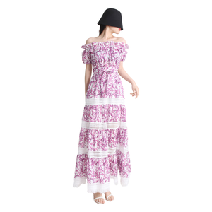 U.<span class=keywords><strong>Chic</strong></span> mode européenne <span class=keywords><strong>Style</strong></span> bohème 2023 été mi-taille longues robes dentelle femmes tenue décontractée - Product Image 3