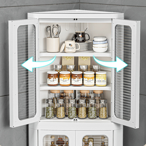 Best-Selling Triangular Kitchen Shelving Unit Multi-Tier Stackable Corner <strong>Cabinet</strong> Curved Shelving Storage <strong>Cabinet</strong> - Product Image 4