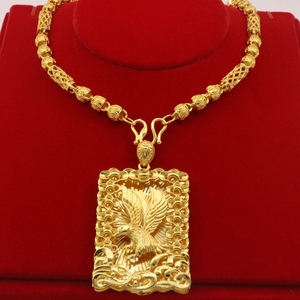 Collana con <span class=keywords><strong>Ciondolo</strong></span> a Forma di Animale Placcato Oro 24K, Catena Lucida Stile Punk Hip Hop per Uomo, Regalo per la Festa del Papà - Product Image 1