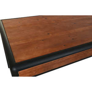 MESA DE COMEDOR DE METAL 160X80X79 PROF. 80 MARRÓN OSCURO - Product Image 1