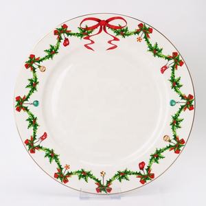 Juego <span class=keywords><strong>de</strong></span> platos <span class=keywords><strong>de</strong></span> porcelana redondos, vajilla china <span class=keywords><strong>de</strong></span> hueso, estilo navideño excelente, novedad - Product Image 4