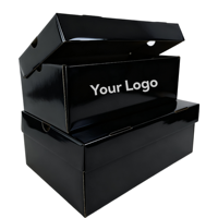 Boîte d'expédition pliable en carton ondulé avec logo imprimé personnalisé, matériaux recyclés, chaussettes pour homme, emballage en papier noir