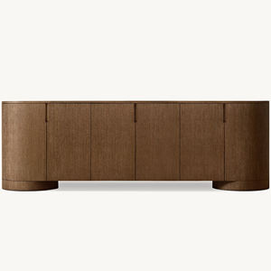 غرفة المعيشة الحديثة البلوط أثاث فاخر خزانة داخلية مميزة 6 أبواب الخشب الصلب دولاب - Product Image 1