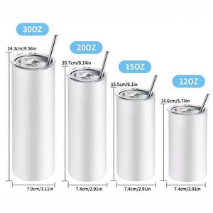 Gobelet isotherme en acier inoxydable de 20 oz, style américain, personnalisable avec logo, pour sublimation, avec couvercle à paille, bouteille d'eau mince - Product Image 4