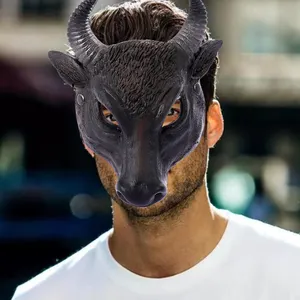 Masque de tête de bétail cool pour Halloween Party Costume Props Jeu de rôle Cosplay Accessoires Animal Ox Head Wear Masque facial