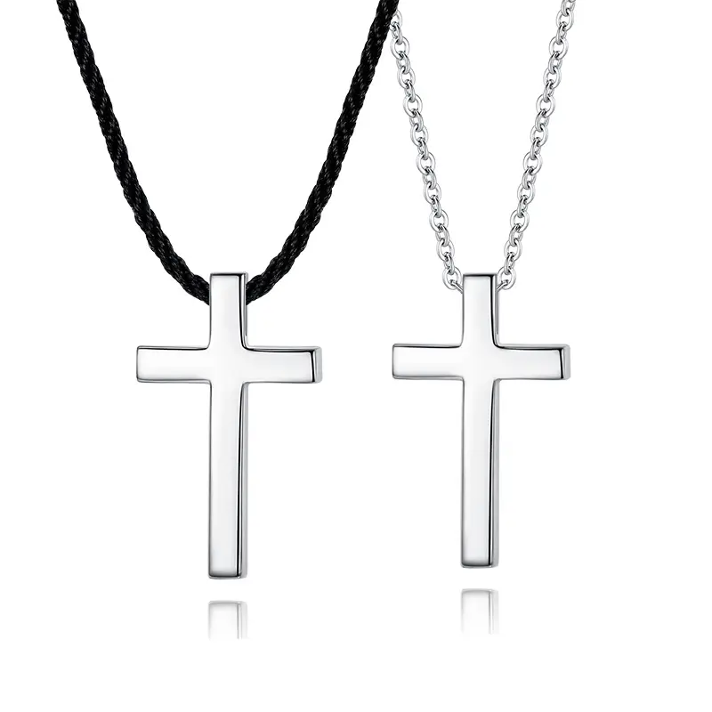 Hot Koop Hoge Kwaliteit Sterling Zilver 925 Lederen Koppels Liefde Cross Ketting Voor Valentijnsdag