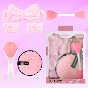6 outils de nettoyage du <span class=keywords><strong>visage</strong></span>, bandeau, brosses nettoyantes manuelles à fonctions variées, ensemble d'outils de beauté avec bracelet. - Product Image 1