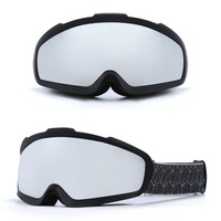 Masque de ski double couche anti-buée avec montures noires/rose/blanches, grande vue pour le ski, le cyclisme et les sports de neige, compatible avec les lunettes de vue