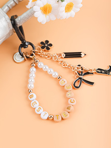 Nouvel accessoire créatif DIY en forme de chaussures à talons hauts de dessin animé avec visage souriant, pendentif, décoration de sac à perles, porte-clés - Product Image 5