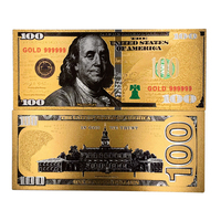 Billete de Dólar con Lámina Dorada, con Diseño Completo en Lámina