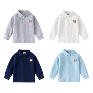 2025 printemps nouveau polo décontracté pour enfants pour garçons T-Shirt à manches longues dessin animé haut polyvalent pour bébé pour le printemps automne - Product Image 2
