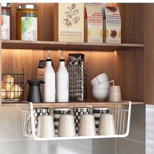 Hanging Under Shelf Wire <b>Storage</b> <b>Basket</b>, Closet Wardrobe Clothes Organizer Rack <b>for</b> Household <b>Storage</b> - Product Image 2