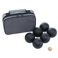 Ensemble de 6 boules de pétanque noires avec sac de transport, 73 mm, jeu de bocce de jardin, vente en gros, personnalisable