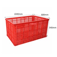 Caisse à fruits et légumes empilable en plastique PP recyclable de grande taille 1040*680*540 avec structure perforée pour le transport et le manutention