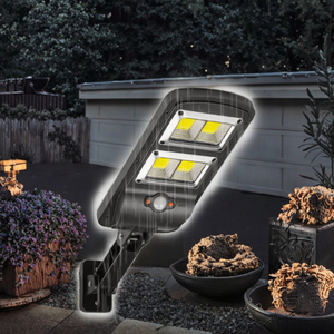 새로운 시골 64 코어 COB 원격 제어 태양열 바디 센서 통합 LED 정원용 야외 가로등 - Product Image 3