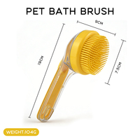 Brosse de bain pour chien portable 2 en 1 avec distributeur de shampooing intégré Matériau TPR Outil de bain de toilettage pour animaux de compagnie Alimenté par batterie