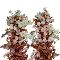 Floraise C-167 OEM, boule de fleurs artificielle moderne en soie marron de haute qualité, 50 cm, 60 cm, pour la décoration de centre de table de mariage