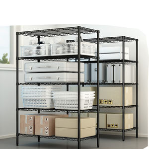 פחמן פלדה 5-tier חוט מדפי כבד החובה מטרו משרד תעשייתי עצבים אחסון חוט מתכת - Product Image 1