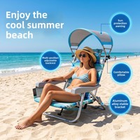Chaise pliante d'extérieur en fer, chaise de camping portable avec dossier, chaise de plage anti-UV, chaise longue d'extérieur avec auvent, mobilier d'extérieur
