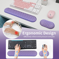 Ensemble repose-poignets et tapis de souris ergonomique, design clavier, mousse à mémoire de forme, résistant à l'eau, anti-rayures, pour le bureau