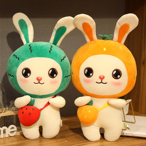 Zaino in Peluche a Forma di Coniglio Cartone Animato Personalizzato per Ragazze, <span class=keywords><strong>Cuscino</strong></span> Creativo Ricamato a Frutta Antistress in Cotone PP, Vendita all'Ingrosso - Product Image 4