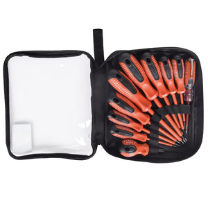 Juego de destornilladores aislados RUIKE 10 en 1 con probador de voltaje para herramientas de mantenimiento del hogar, estuche blando de almacenamiento - Product Image 1