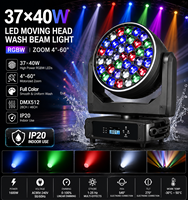 Lampu Panggung Profesional untuk Acara Konser 37x15/40W RGBW LED Moving Head Wash Light Zoom Linear Stage Light DMX Bee Eye
