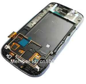 LCD Samsung S3, Perakitan Digitizer Tampilan Sentuh LCD Kualitas Tinggi dengan Bingkai untuk Samsung Galaxy S3 I9300