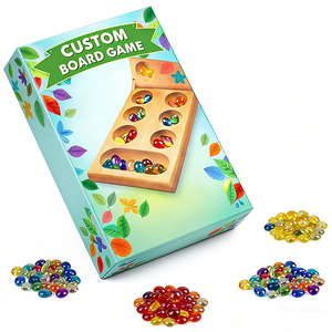 Custom Classic Board Game Strategy <b>Table</b> Game with <b>Folding</b> Wooden Board Multi Color Stones for Friends Family Game Night Travel - Product Image 5