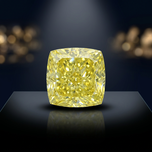 Diamante Sintético Amarillo Corte Cojín de Lujo, Cultivado en Laboratorio, 4.08 Quilates, Certificado IGI, CRAFTED CARBON CC-9344 para Joyería - Product Image 3