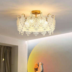 Offre Spéciale plafonnier décoratif français chambre moderne minimaliste rond abat-jour en verre plafond led lampes - Product Image 2