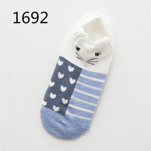 Coton Chaussettes Femme Kawaii <span class=keywords><strong>Chat</strong></span> Chien D'été Chaussettes Courtes Pantoufles Femmes Décontracté Doux Bateau Chaussettes - Product Image 4