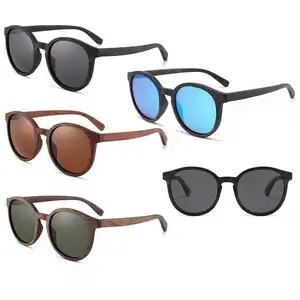 새로운 편광 눈 보호 차양 선글라스 사용자 정의 대나무 나무 선글라스 하이 퀄리티 자연 친환경 선글라스
