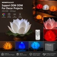 Lampe en silicone plastique Momovalley en forme de fleur de lotus dynamique avec fonction haut-parleur musical pour salle de méditation, décoration intérieure, vente au détail